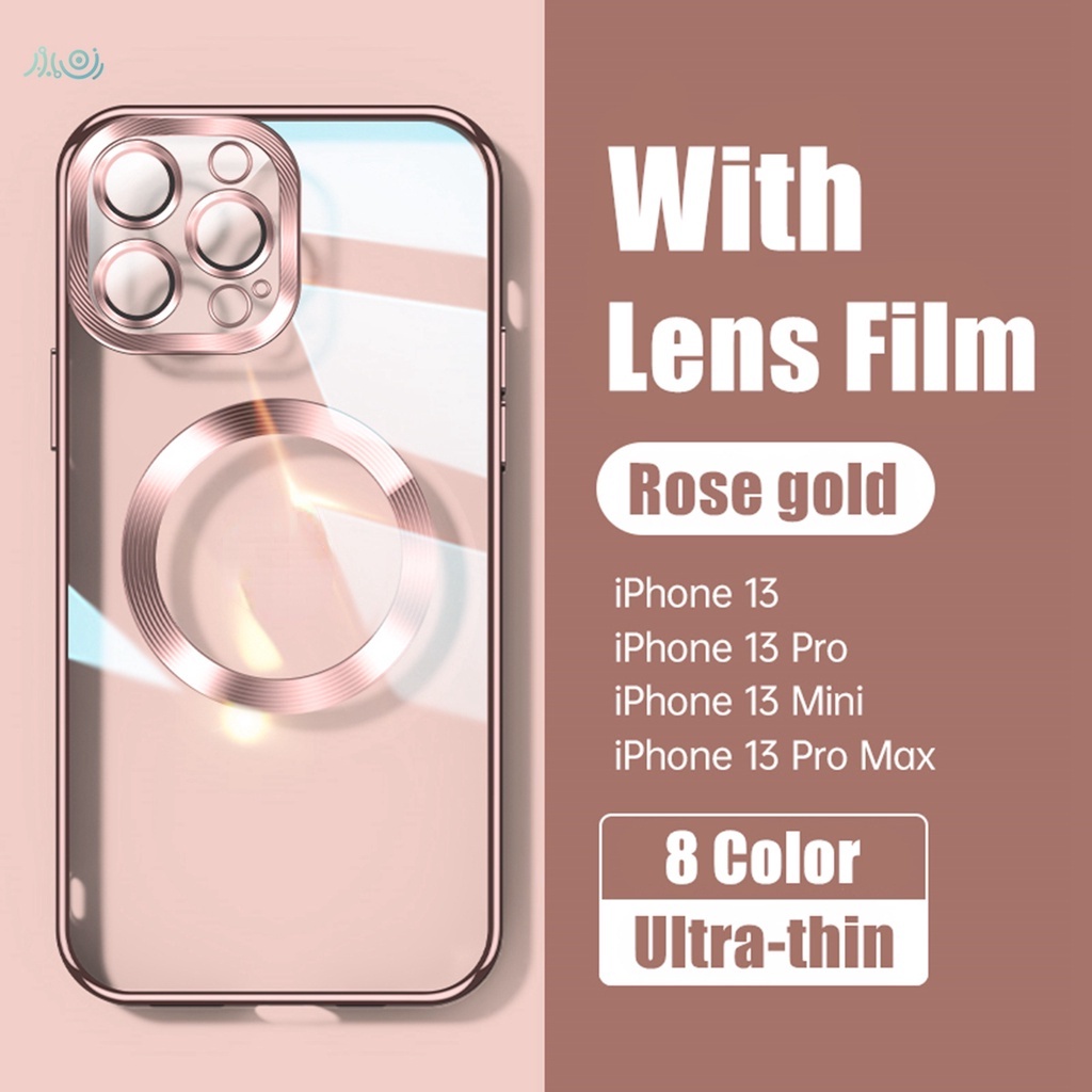 Case Kaca Lensa 6D Plating Transparan Shockproof Untuk iPhone 11 Pro MAX 12 13 Pro MAX XS MAX XR X 7 + 8Plus