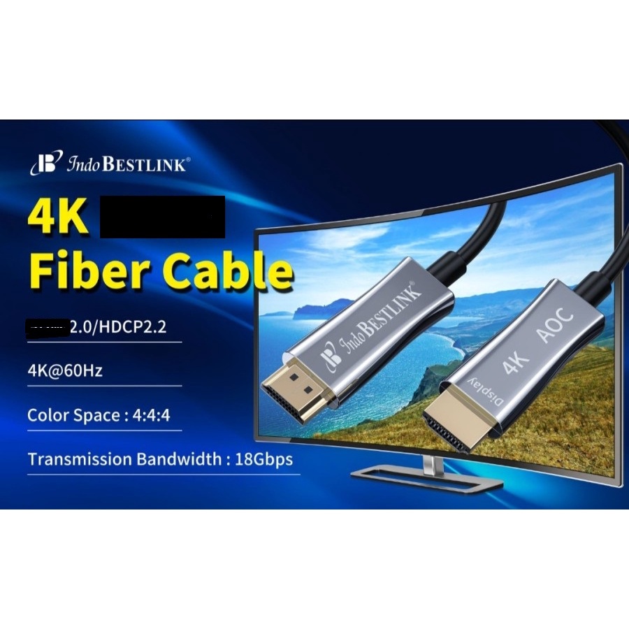 Cable Hdtv bestlink 100m m-m gold optical active 4k 2k 60hz uhd hdr hdcp arc ethernet - Kabel hdtv optic optik 100 meter male aktif