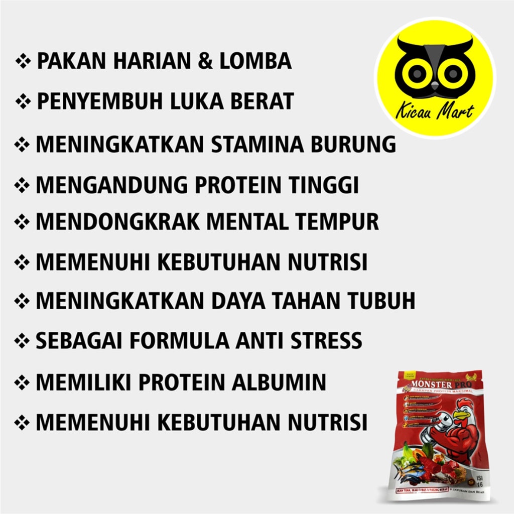 MONSTER PRO SN SASANA NGAPAK OBAT VITAMIN SUPLEMEN AYAM JAGO TARUNG LAGA PENAMBAH STAMINA POWER MNSPR