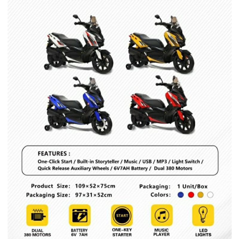 Mainan Motor Aki X-Max Motor accu XMax 4 warna 2122