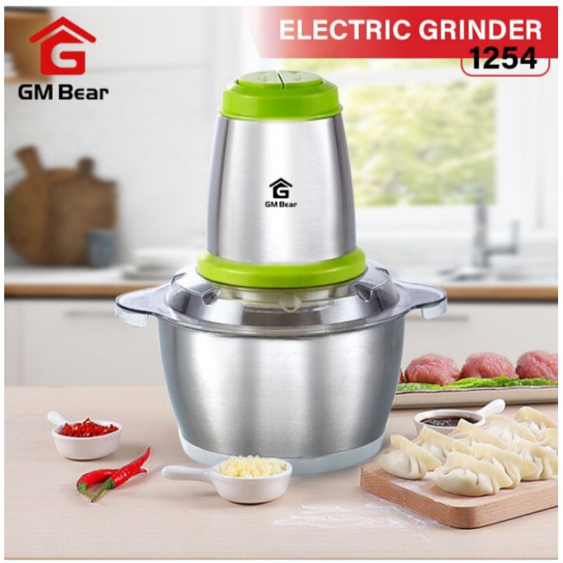 GM Bear Blender Elektrik Penggiling Daging Stainless Steel 1254 - Cappa Chopper Electric Grinder