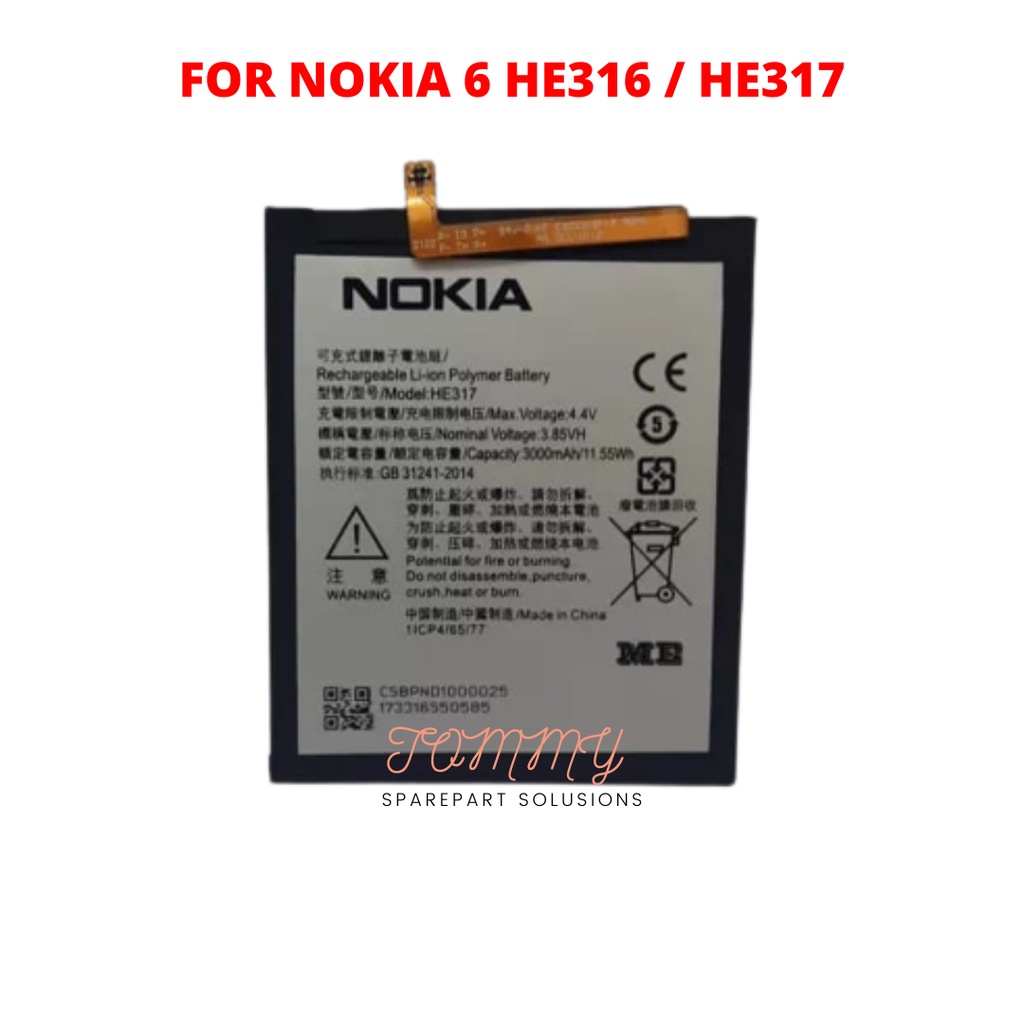 Baterai Batre Nokia 6 Kualitas Original