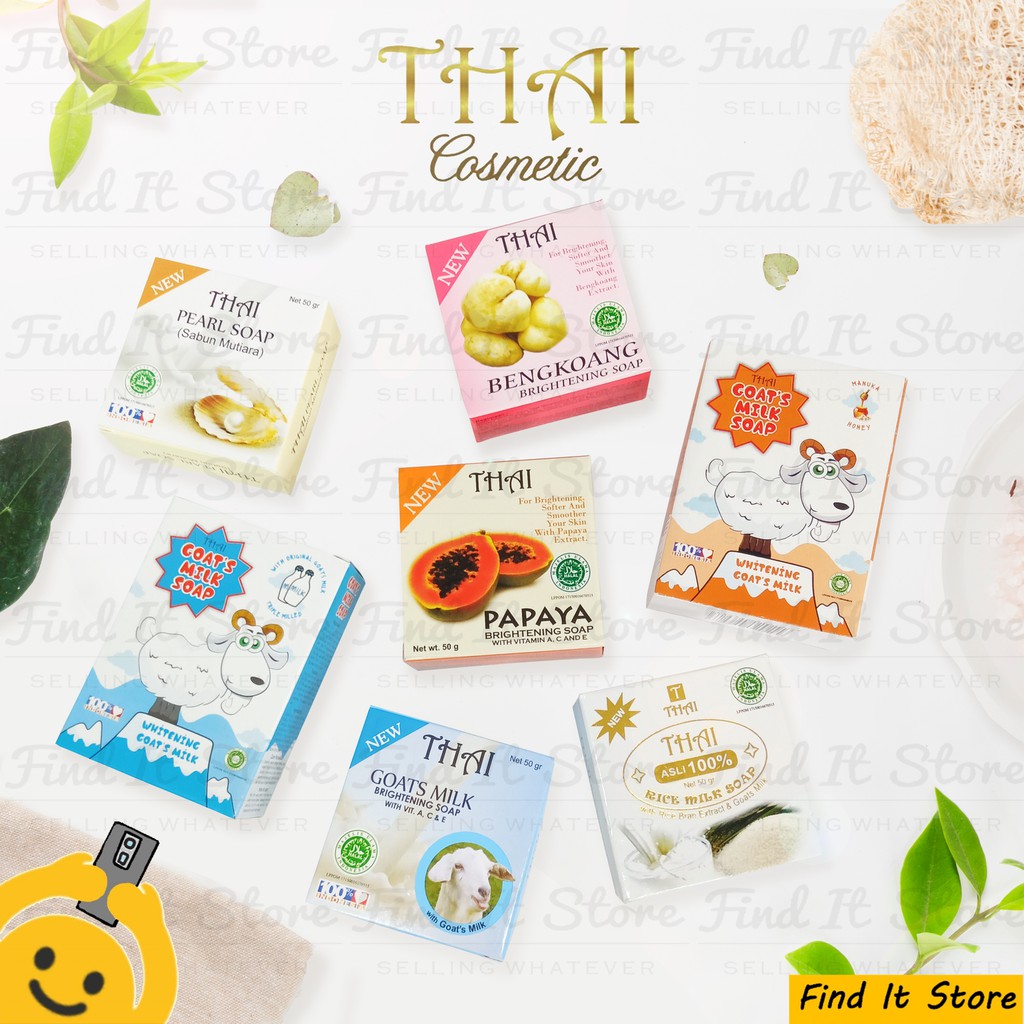 THAI Rice Milk | Goat Milk | Bengkoang | Pearl Mutiara | Papaya Soap Brightening Sabun Pemutih Badan