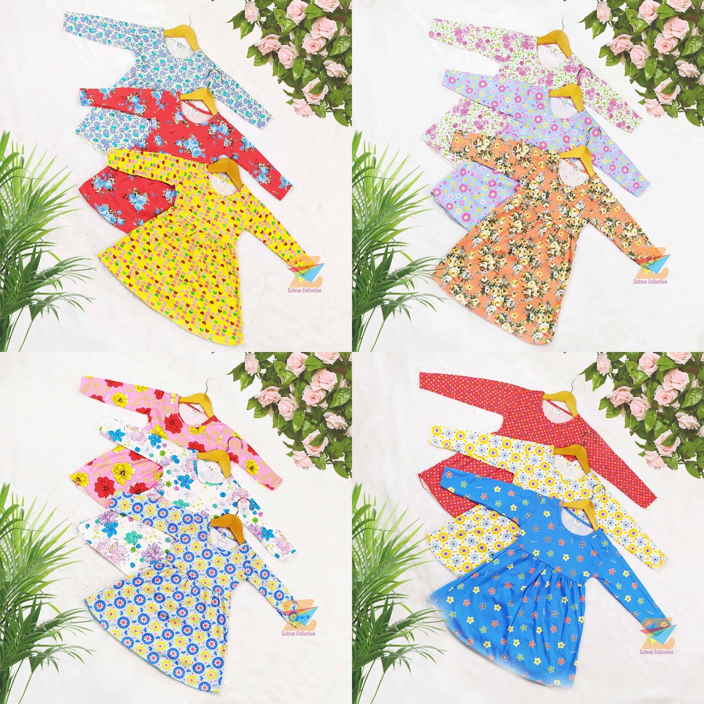 Dress Anak Lengan Panjang / Dress Ruffle Anak  1 Sampai 5 Tahun