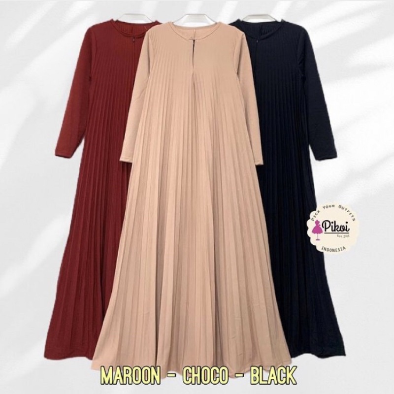 Gamis Polos Wanita Murah / Dress Gamis Resleting Depan / Gamis hitam panjang / Gamis muslimah cantik