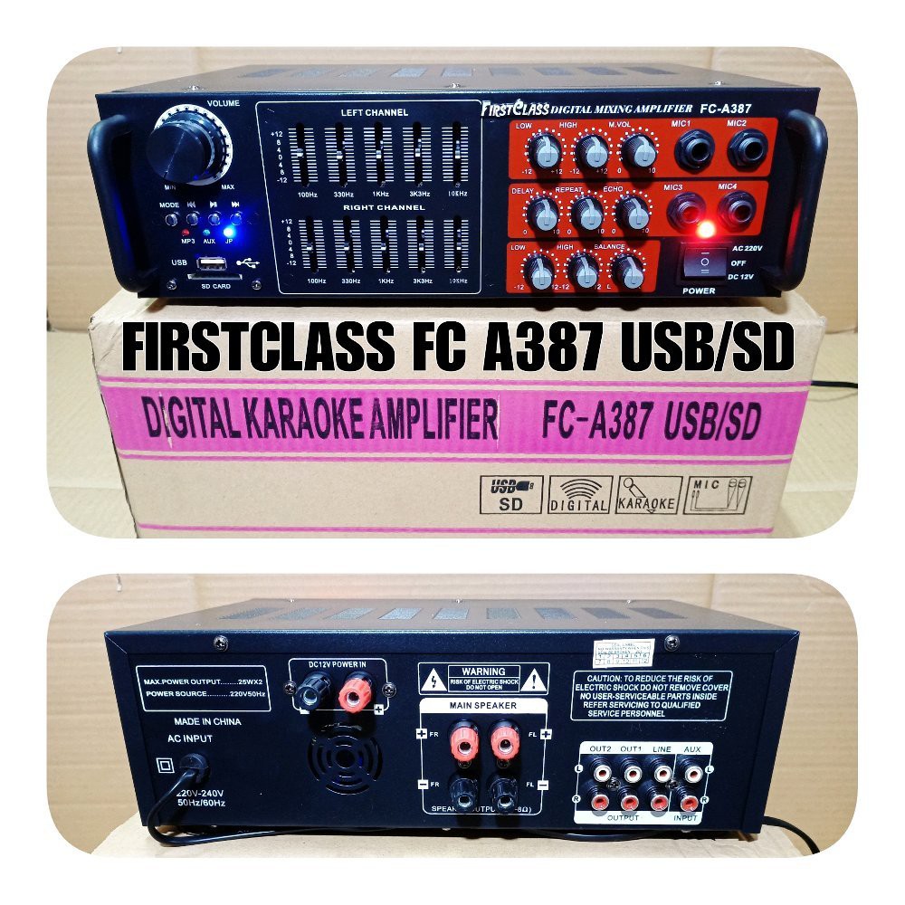 AMPLI FIRSTCLASS FC A387 USB SD DIGITAL KARAUKE AMPLIFIER