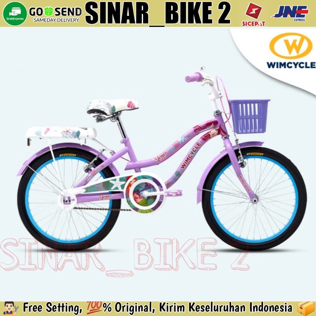 Sepeda Keranjang Anak Perempuan WIMCYCLE YUNA 16,18,&amp; 20 Inch