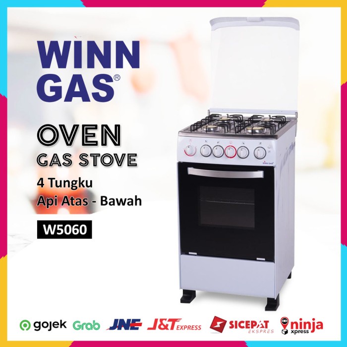 Kompor Gas Standing + Oven Winn Gas W5060 - 4 Stove - Api Atas Bawah