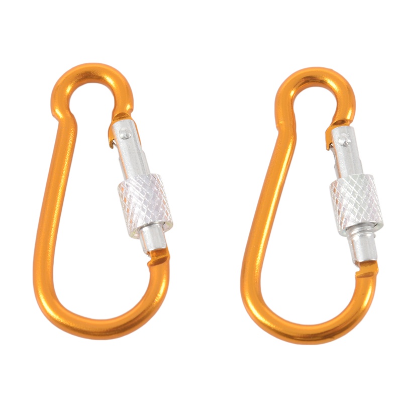 2pcs Klip Carabiner Bahan Aluminum Warna Emas Panjang 5cm Untuk Travel