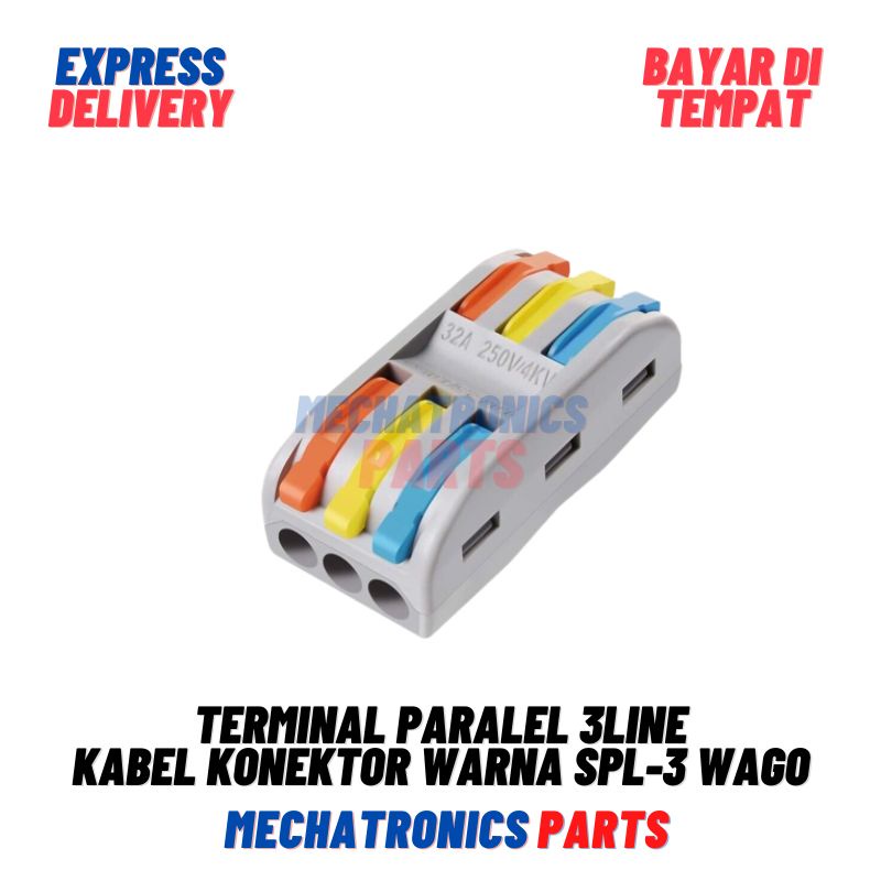Terminal Paralel 3Line Sambungan Kabel Konektor Connector Warna SPL-3 Wago