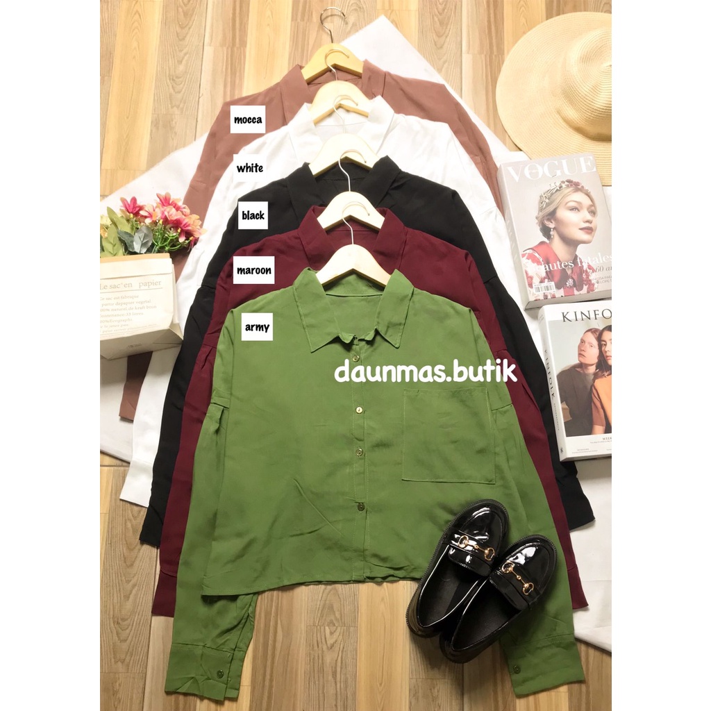 1KG MUAT 5PCS | JIHAN CROP OVERSIZE KEMEJA RAYON PREMIUM HITS OOTD SELEBGRAM FASHION GROSIR MURAH