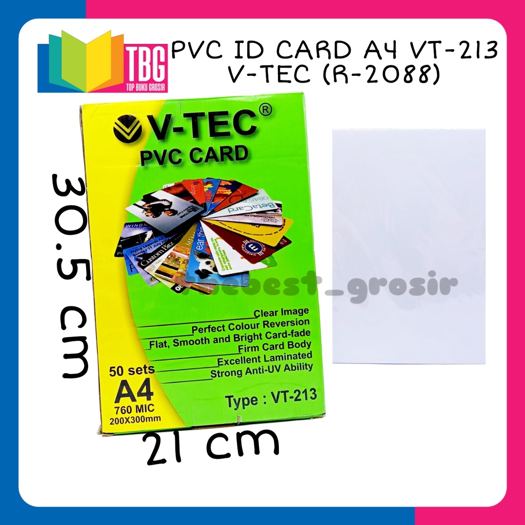 1 PCS PVC ID CARD A4 VT-213 V-TEC / BAHAN ID CARD (R-2088)