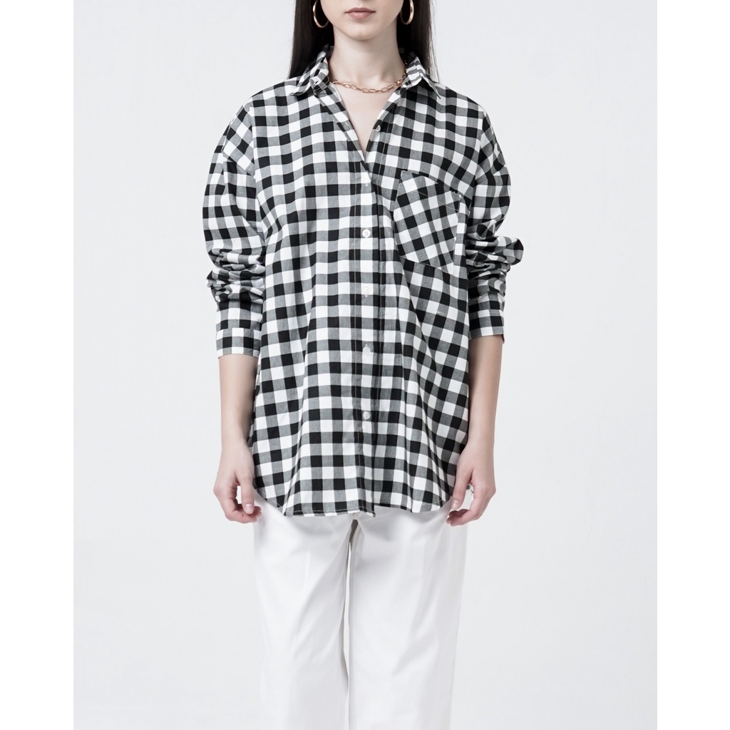 This Is April  Oleya Top Atasan Kemeja Wanita Black-Black