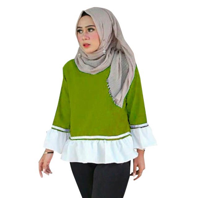 HOPYLOVY - Blouse Atasan Wanita bahan Katun Leza