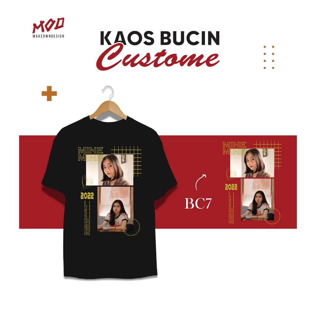 TSHIRT MINE GOLD ( BC 7 ) DESAIN ESTETIK CUSTOM AESTHETIC | KAOS BUCIN | SABLON DTF | BISA GANTI FOT