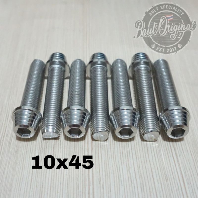 Baut probolt kerucut silver 10x45 drat 14 panjang 4.5cm heng thailand harga satuan