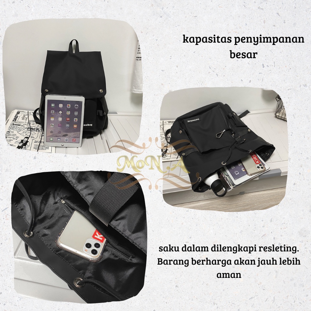 Tas Ransel Pria/Wanita Backpack Kuliah/Sekolah SMP SMA Dewasa Waterproof Trendy Muat banyak Kualitas Import Premium - M0183