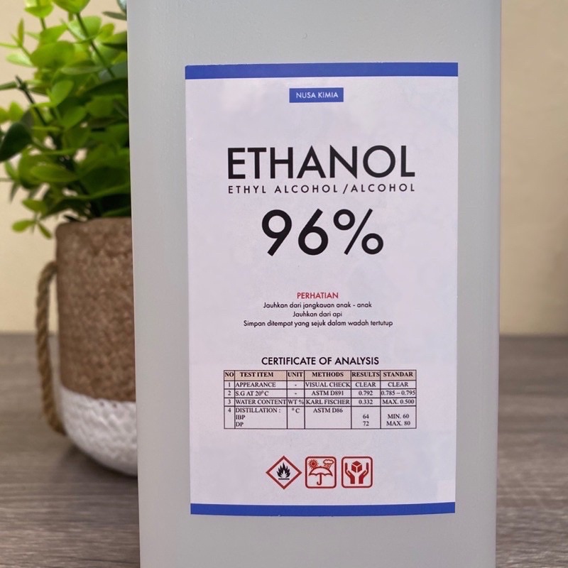 ETHANOL ALKOHOL 96% FOOD GRADE / MEDICAL GRADE - ALCOHOL ETHANOL 96%