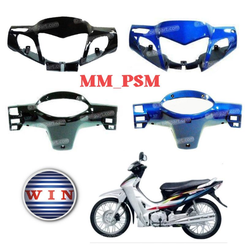 BATOK LAMPU DEPAN BELAKANG KEDOK LAMPU DEPAN KARISMA X KARISMA D FRONT REAR HANDLE HITAM BIRU MEREK WIN