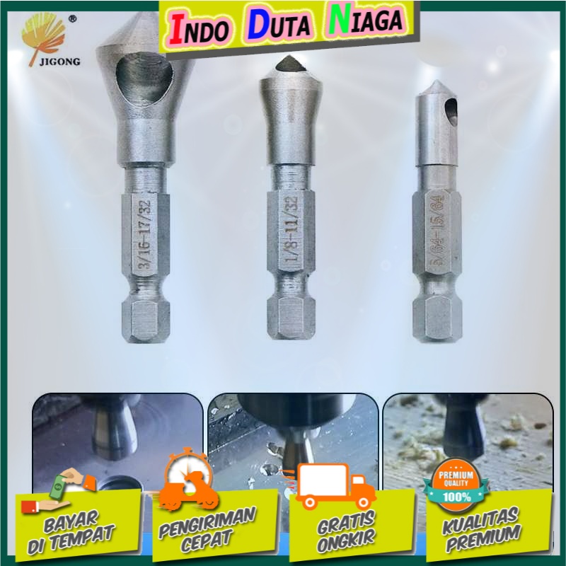 JIGONG Mata Bor Drill Bit Countersink HSS 3 PCS - JGI-KL3