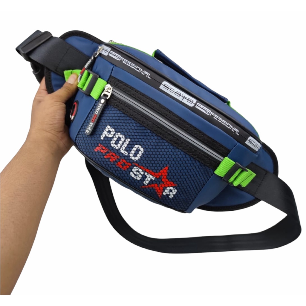 Waistbag Sporty Waterproof Tas Pria Tas Pinggang Anti Air Polo Prostar Tas Selempang Bahu