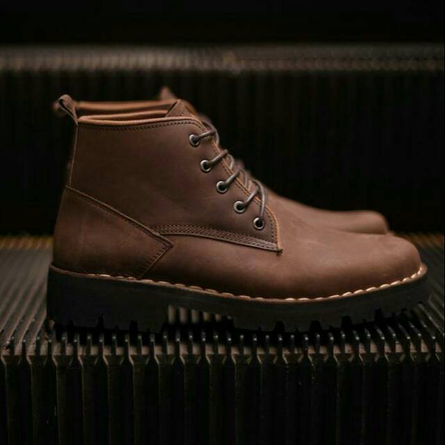 SEPATU KULIT BOOTS KERJA ORIGINAL PIEDE PLIABLE 2.1 DARK BROWN CRAZY HORSE LEATHER