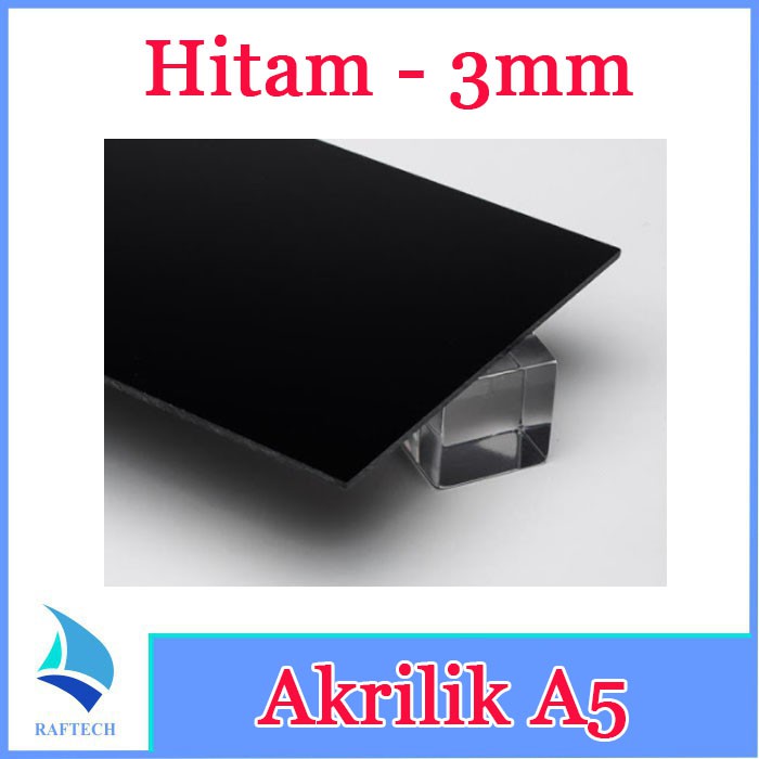 Akrilik A5 Lembaran 3mm Acrylic 3 mm Hitam Pekat Marga Cipta