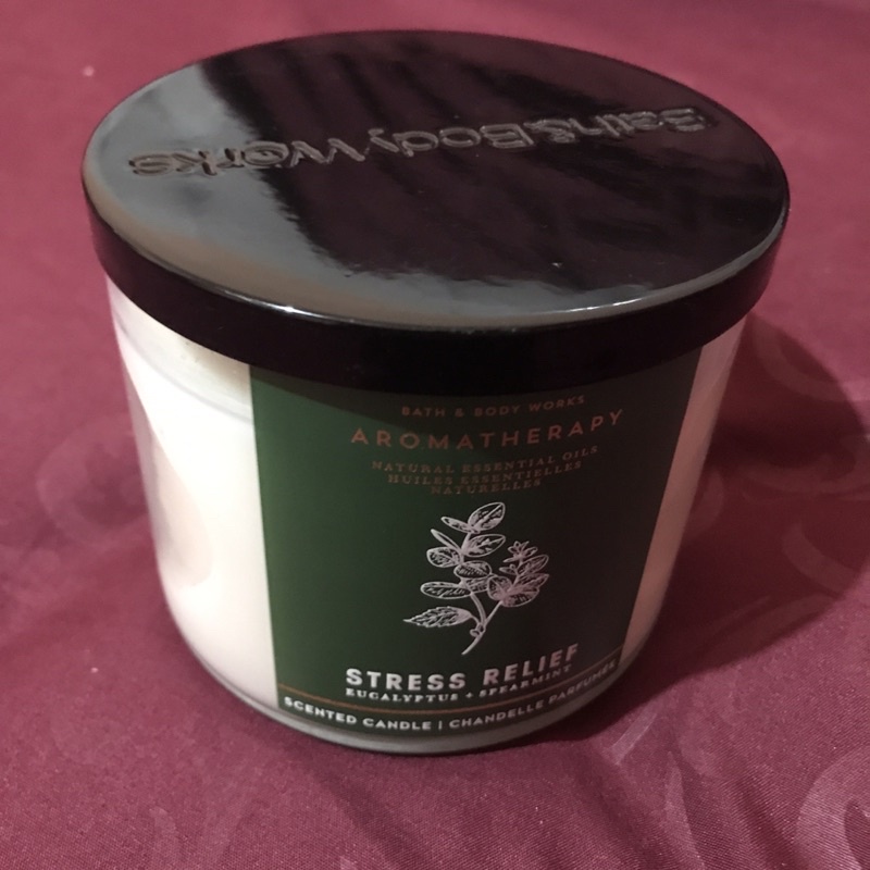 Lilin Aromatherapy Bath &amp; Body Works Stress Relief Eucalyptus Spearmint Candle BBW