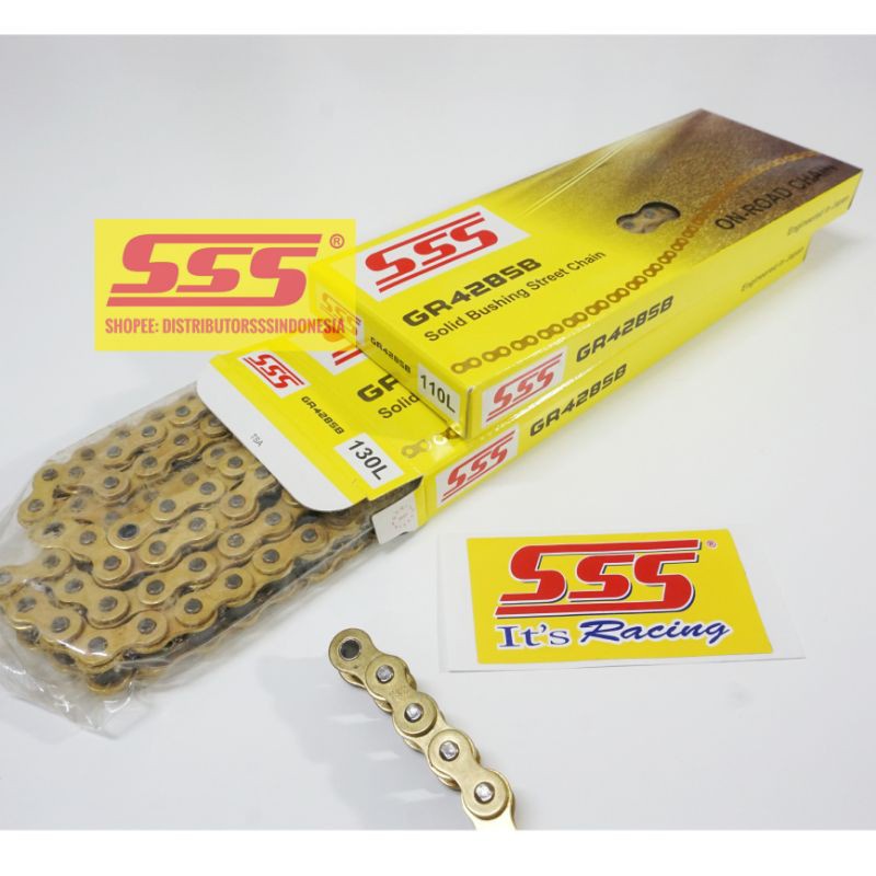 Rantai SSS Rantai Motor SSS Gold 428,415 -130,140 SB,HSB,HSBT Original