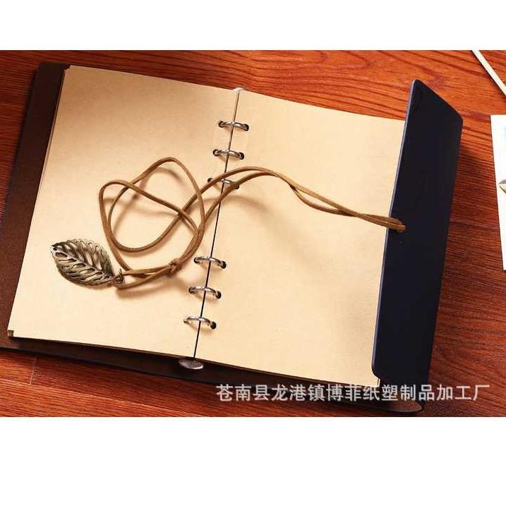 

Super Aman Buku Catatan Binder Kulit Retro Leaf Kertas A5 185 x 130 mm