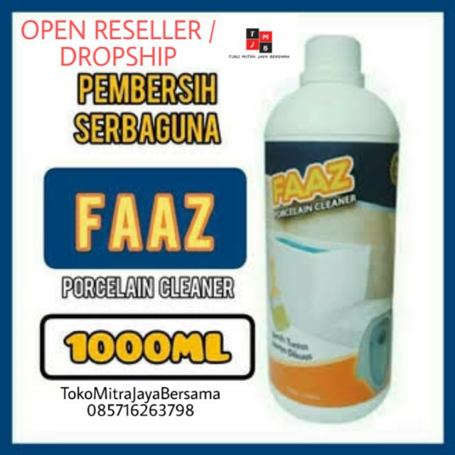 FAAZ PEMBERSIH PORCELAIN CLEANER 1000ml FREE KUAS DAN 2 SARUNG TANGAN PLASTIK