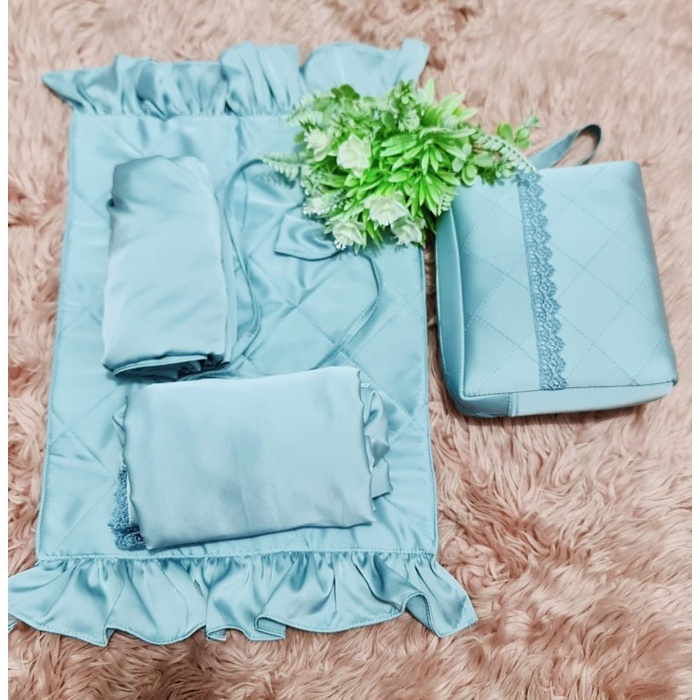 Mukena ROYALE PREMIUM SILK Signature Sutera Mewah Exclusive - Biru Muda