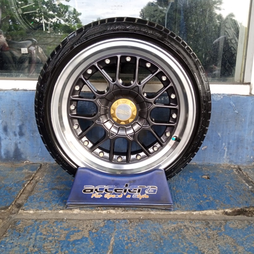 Velg Mobil Seken Racing BBS Celong Belang Ring 16 Lebar 8/9 Pcd 4x100/114 + Ban 195/45 R16