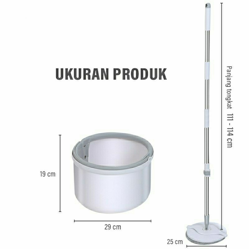 IKILOSHOP M01 Spin Mop Alat Pel Lantai Kain Pel Alat Pembersih Praktis Pel-pelan Otomatis Flat Mop Praktis