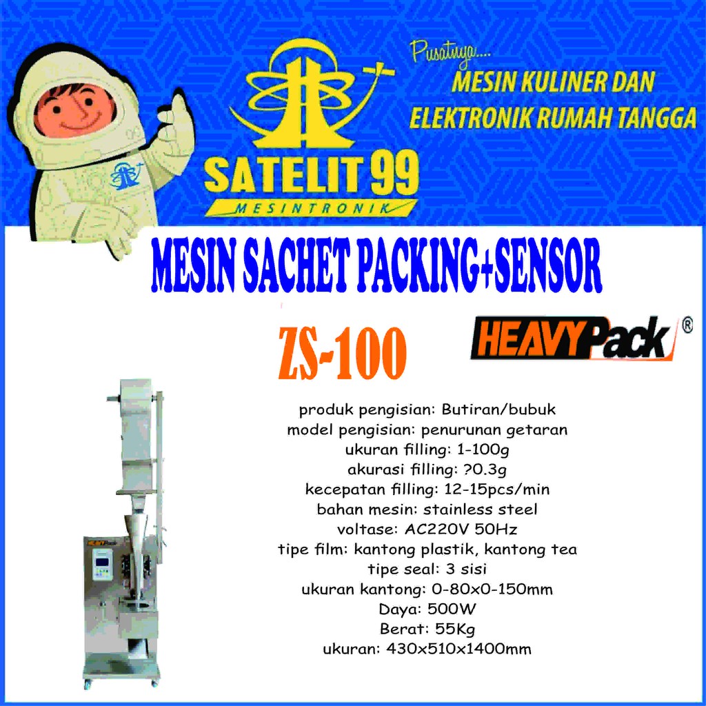 Sachet Packing Machine + Sensor HEAVYPACK ZS-100-TSS