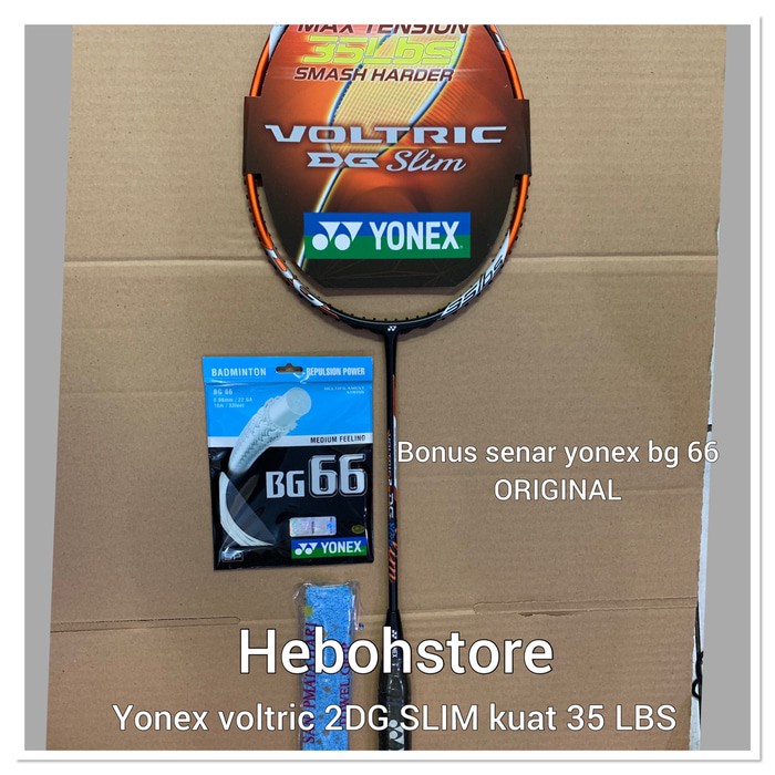 Jual Raket Badminton YONEX VOLTRIC 2 DG SLIM FREE SENAR YONEX BG 66 ORI Berkualitas