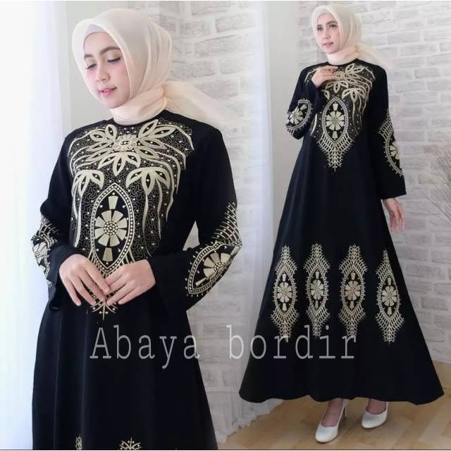 New Abaya Gamis Jubah Maxi Dress Arab Saudi Bordir Zephi 