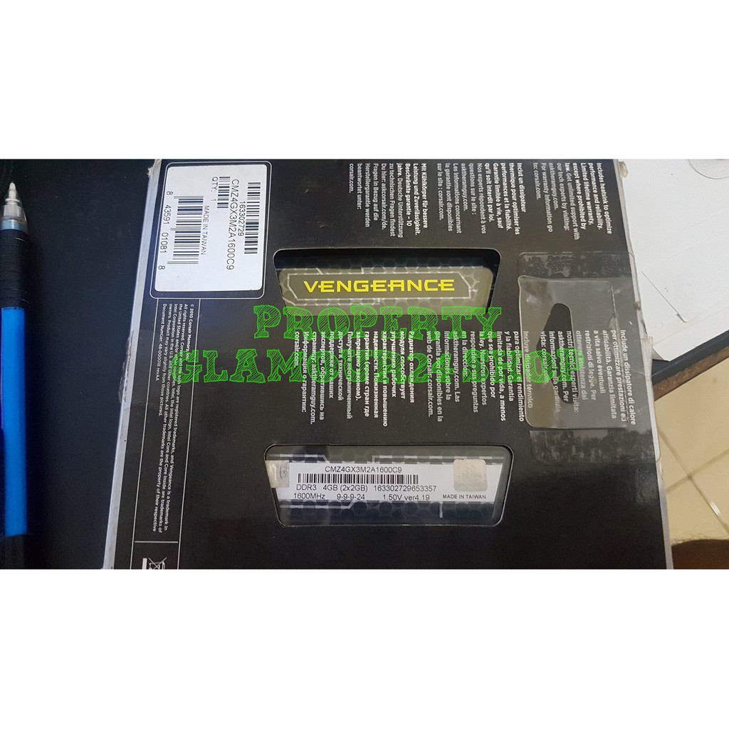RAM CORSAIR VENGEANCE DDR3 4GB PC12800 (2x2)