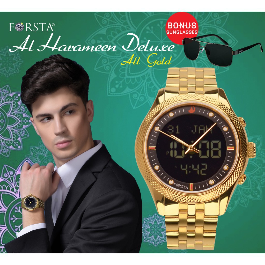FORSTA AL-HARAMEEN DELUXE ALL GOLD | JAM TANGAN MEWAH | JAM TANGAN IMPORT ORI MATRIXSHOP
