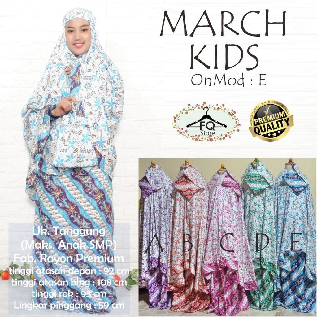 March Kids - Mukena Anak Perempuan Umur Tanggung Usia 11 12 13 14 Tahun Bisa COD macam motif rayon