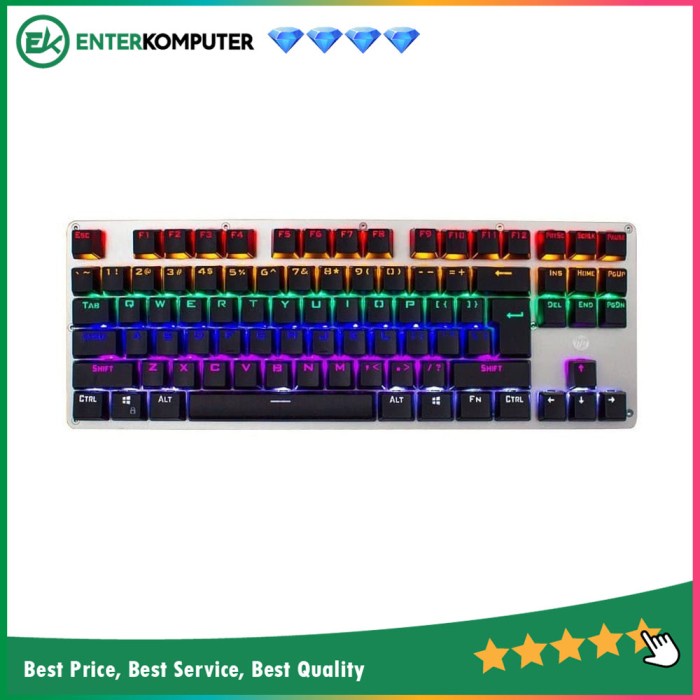 Keyboard HP GK200 Wired Gaming Mechanical Keyboard Rainbow Led (Blue Switch)