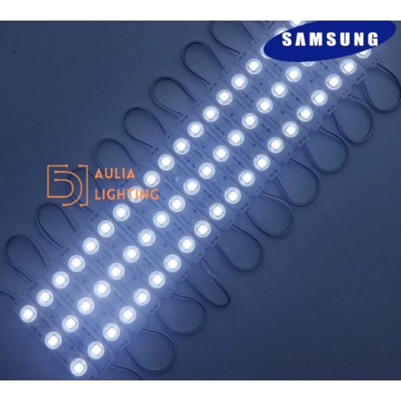 Lampu LED Strip Modul Samsung 6618 Saso 5054 Lensa 6516 12V 1.5w IP68 Reklame Facia Huruf Strip 3 Mata Putih Kuning 6617 5054