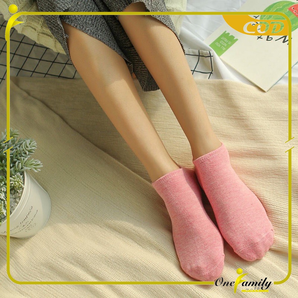 ONE-P59 Kaos Kaki Semata Kaki Polos / Kaus Kaki Wanita / Kaos Kaki Ankle Dewasa / Short Socks Import-7
