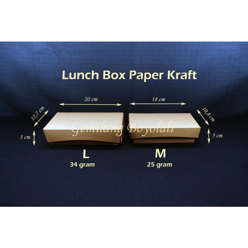Lunch Box Paper Kraft ukuran M Laminasi / Kotak Makanan Kertas Nasi Ayam Geprek