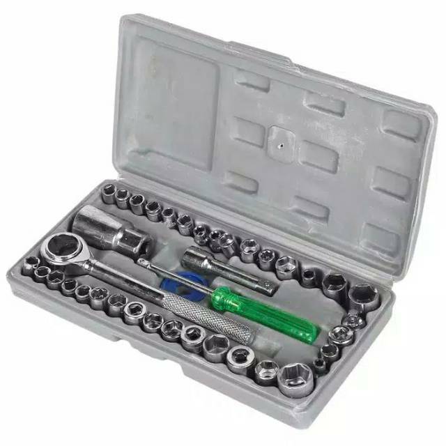 Tool Kit 40 ini 1 Kunci Sock - Pas - SHOCK - Sok Obeng Alat Bengkel Set Termurah