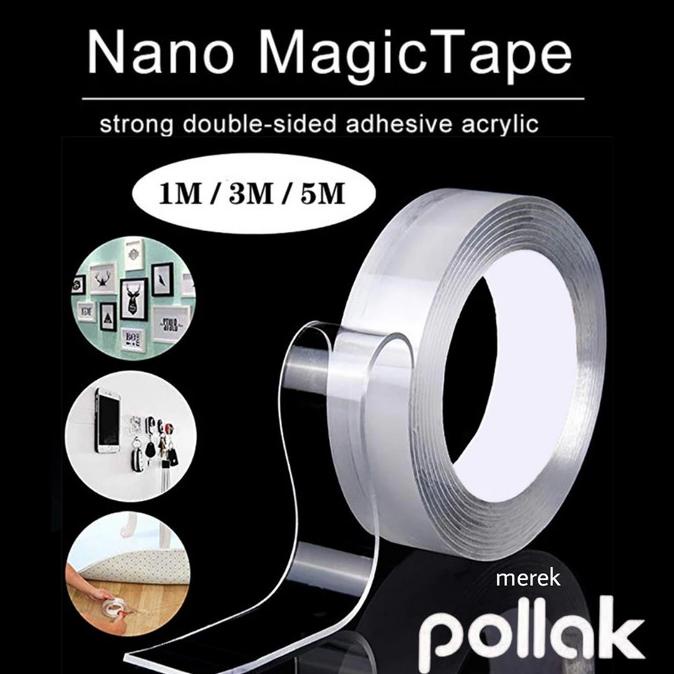 

Buruan serbu] Nano Magic Double Tape Transparan Isolasi 2 sisi 2mm x 30mm x 3meter