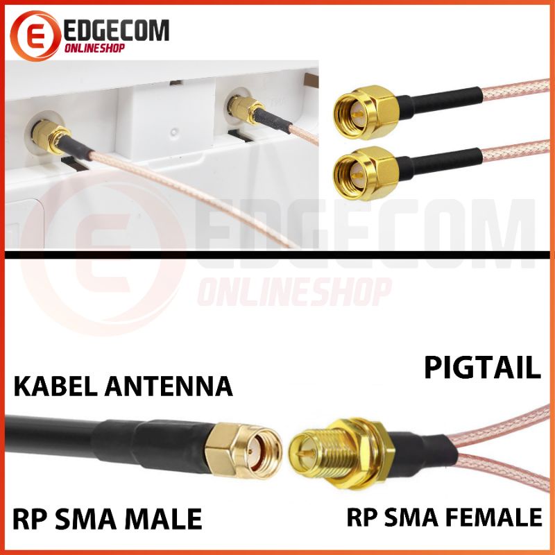 Pigtail Modem Router B315, B310, B311,Orbit Pro, TPLINK 6400 RPSMA Female TO SMA Male Double Port