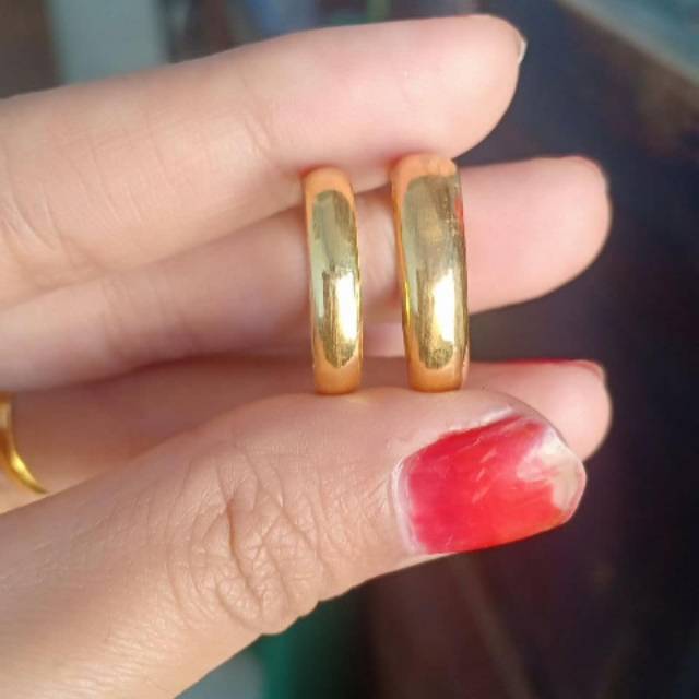 Cincin rotan/polos emas 24k kadar 99.9% 3gram