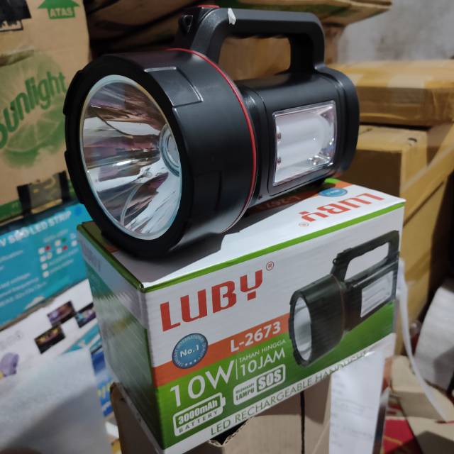 Luby L- 2673 senter cas 10 watt led emergency luby charger tahan lama 10 jam