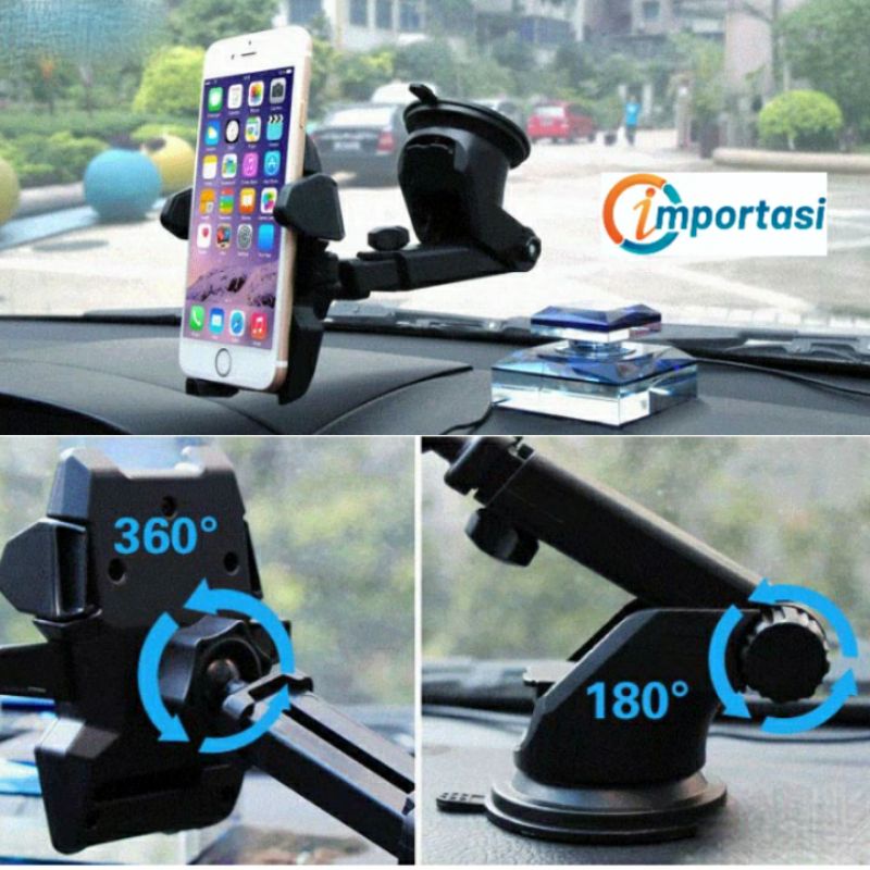 TAFFWARE Long Neck Car Phone Holder for Smartphone with Suction Cup